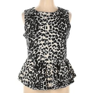Mossimo XL Sleeveless Top, Peplum Leopard Black Gray